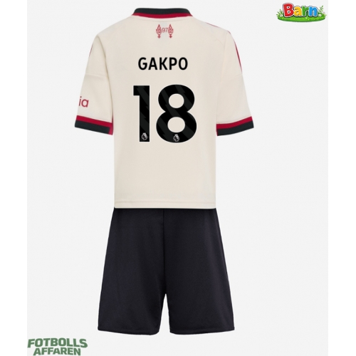 Liverpool Cody Gakpo #18 Bortaställ Barn 2025-26 Kortärmad (+ Korta byxor)